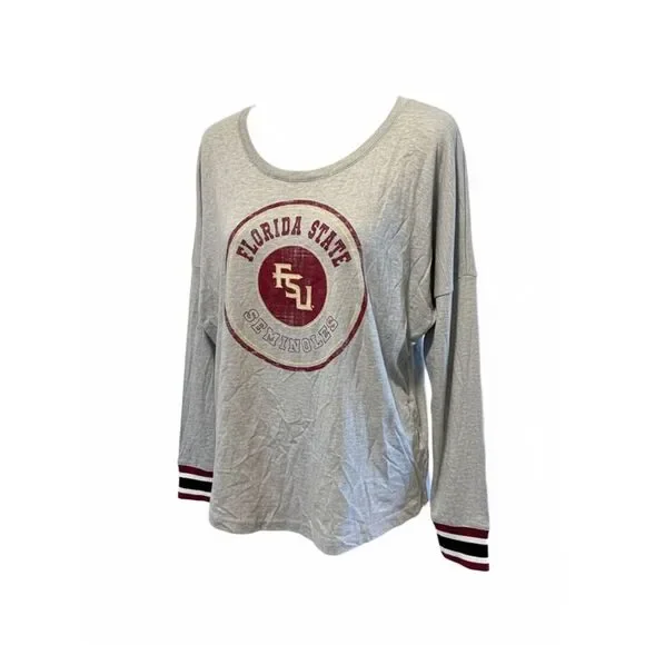 NWT Colosseum Women’s Gray Florida State Seminoles Long Sleeve Tee Shirt - L - Picture 2 of 8